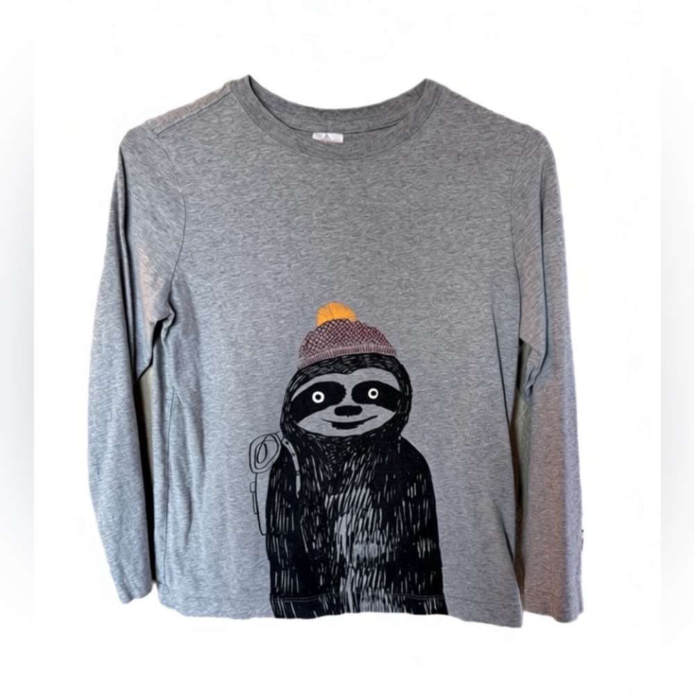Hanna Andersson Kids Long Sleeve Sloth Tee | Size 10 | 100% Cotton